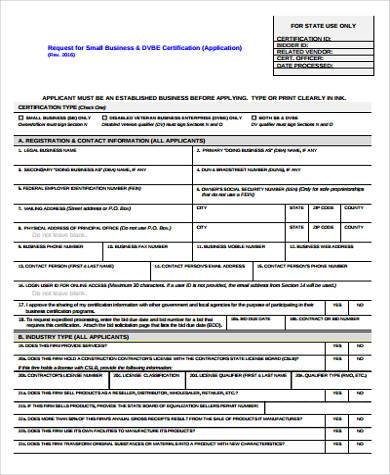 small business registration form