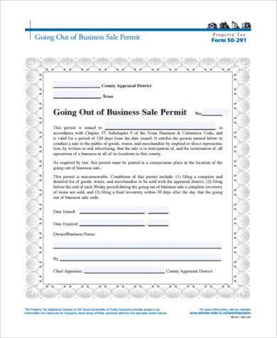 small business sale form