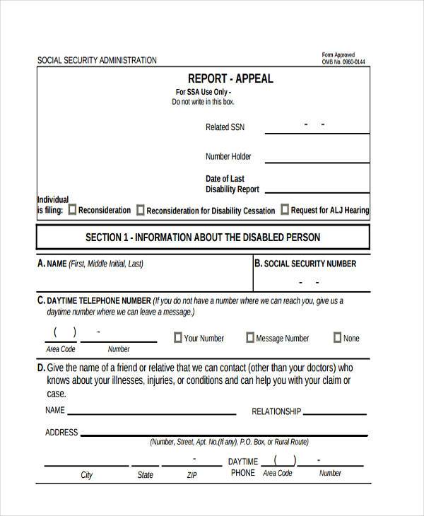 social security administration appeal form 