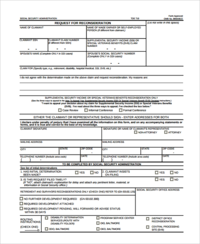 social security administration appeal form