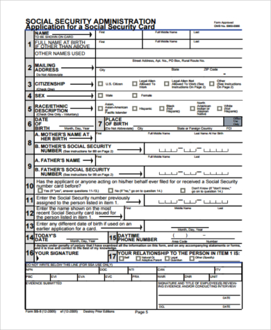 social security administration fillable form