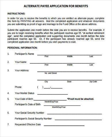 social security alternate payee form
