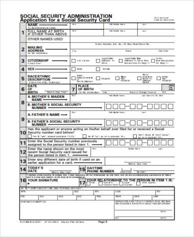 social security after marriage card Name Form Security 8 Free Social   Change Samples