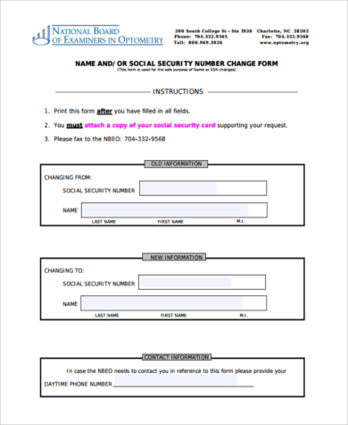 social security card name change form