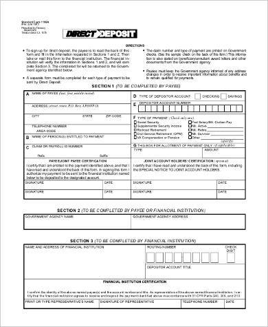 social security direct deposit form pdf