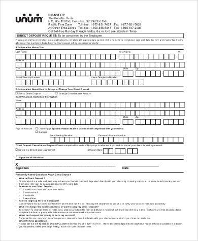 social security disability direct deposit form