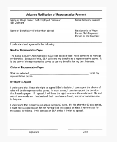 social security payee appeal form example
