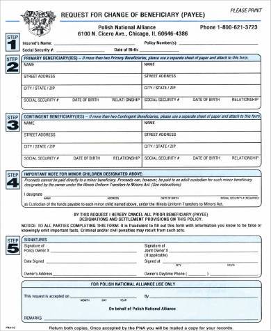 FREE 8+ Sample Social Security Payee Forms in PDF | MS Word