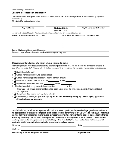 social security release form
