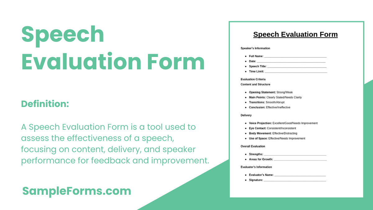 speech evaluation forms