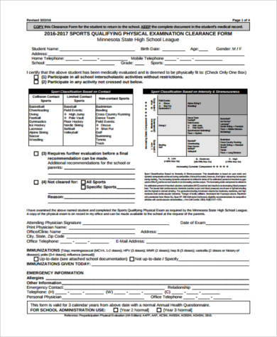 FREE 13+ Physical Exam Form Samples, PDF, MS Word, Google Docs