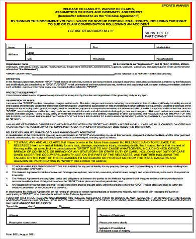 sports waiver release form1