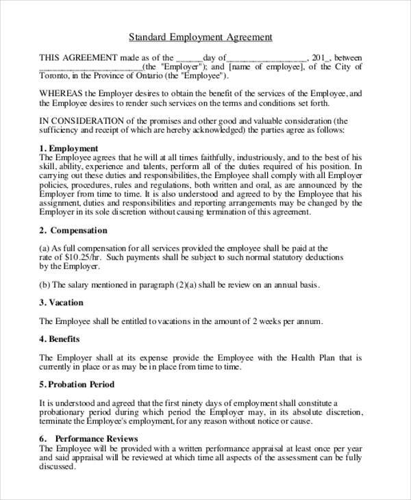 FREE 10+ Employment Agreement Samples in PDF | MS Word
