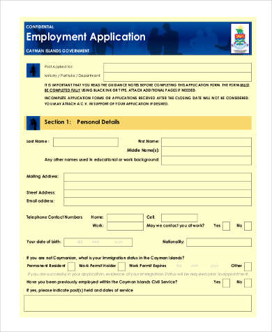 FREE 9+ Standard Job Application Forms in PDF | MS Word | Excel