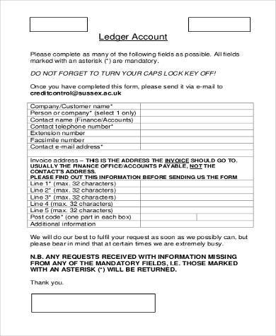 standard form of ledger account