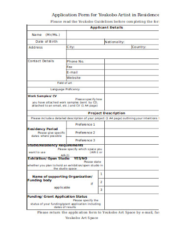 standard proposal application form
