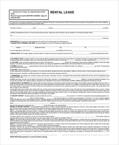 standard rental lease form1