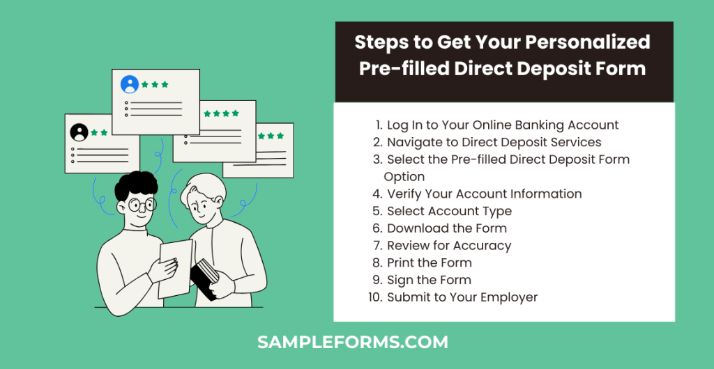 steps to get your personalized pre filled direct deposit form 1024x530