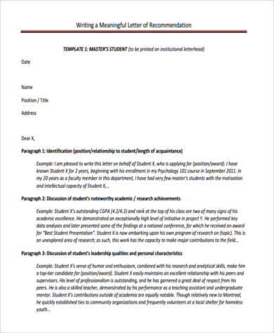 Free 8 Sample Recommendation Letters For Scholarship In Pdf Ms Word