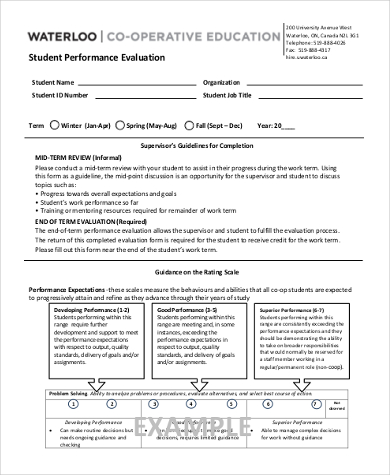 student performance evaluation