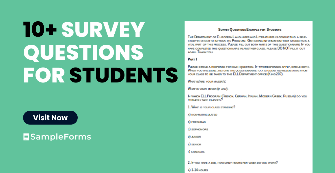 survey questions for student