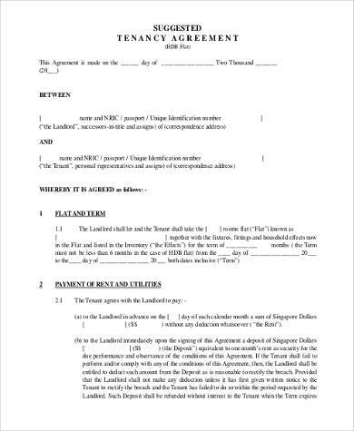 tenant lease agreement pdf