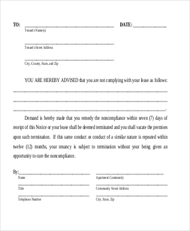 terminating lease agreement letter