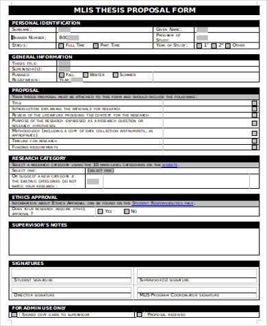 thesis proposal form in word format