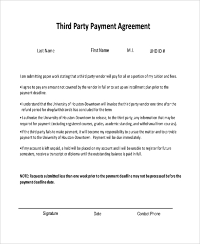 third party payment agreement