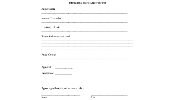 travel approval form