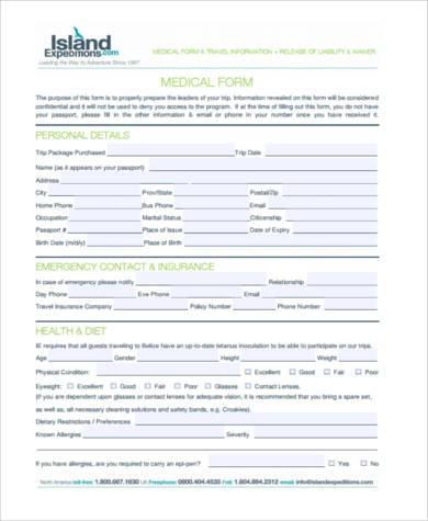 travel health form uk