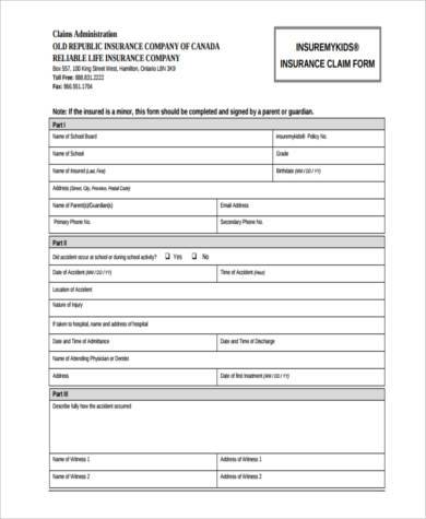 FREE 8  Sample Travel Insurance Claim Forms in PDF MS Word Excel