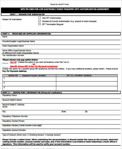 tricare authorization agreement form