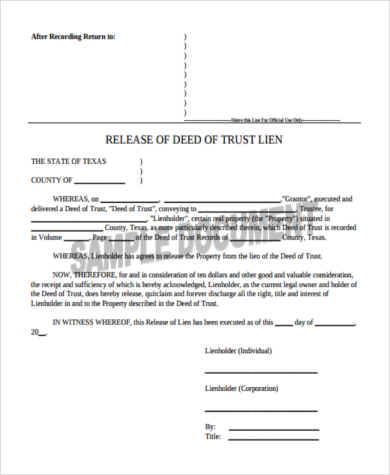 FREE 11+ Deed of Trust Form Samples, PDF, MS Word, Google Docs