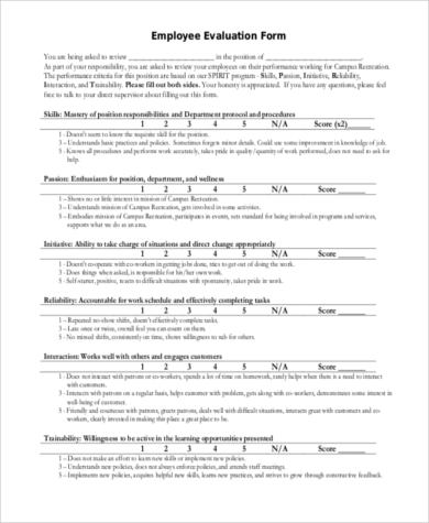 untitledbasic employee evaluation form