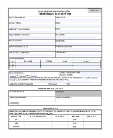 vehicle sales invoice form