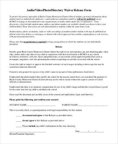 video waiver release form