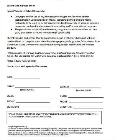 waiver release form in pdf