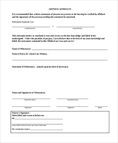 FREE 10+ Sample Witness Statement Forms in PDF | MS Word | Excel