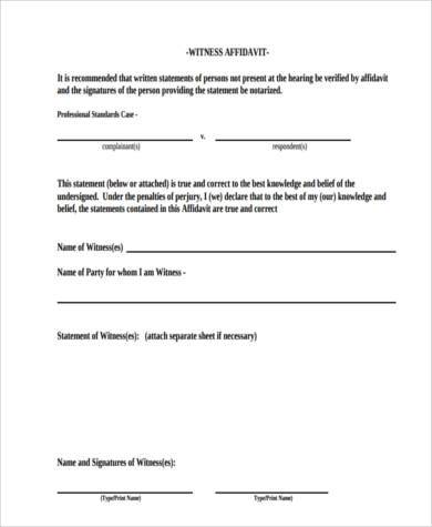witness statement affidavit form1