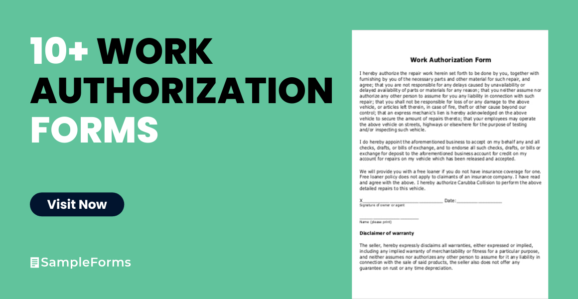 work authorization form