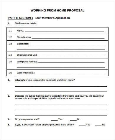 work form for home proposal 