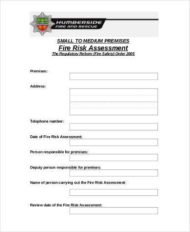 workplace fire risk assessment form