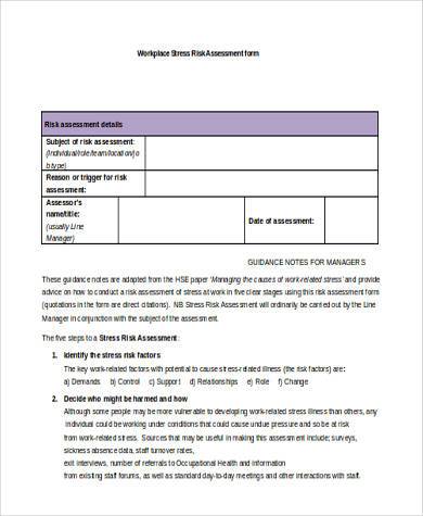 workplace stress risk assessment form1