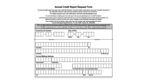 fimg annual credit report form