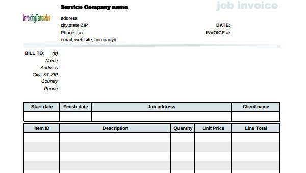 free 9 sample construction invoice forms in pdf ms word excel