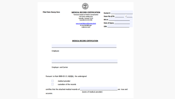 certification-of-medical-records-template