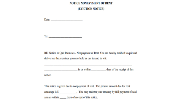 printable eviction notice form 7 free documents in word