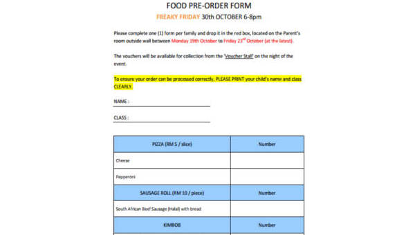 fimgsmpl food order forms