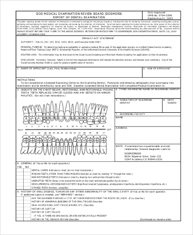 FREE 8+ Sample Dental Examination Forms in PDF | MS Word
